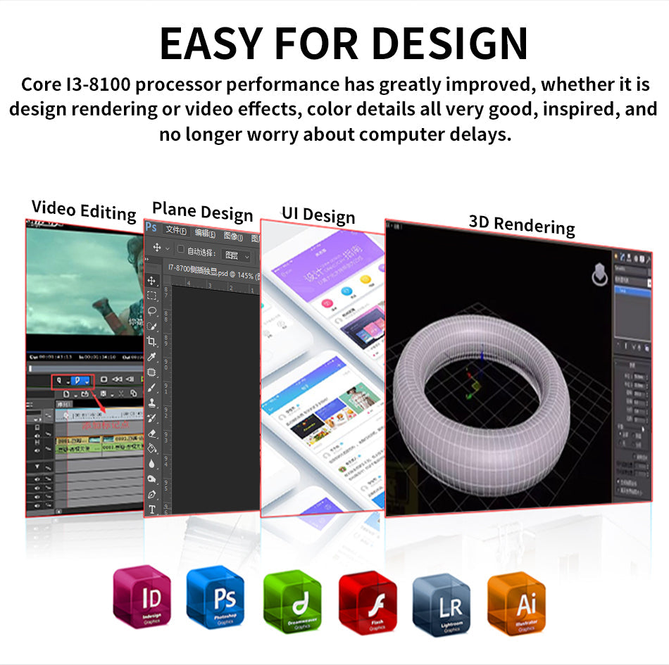 B19 Mini Desktop PC Computer I3/I5/I7/I9 with P1000 4G