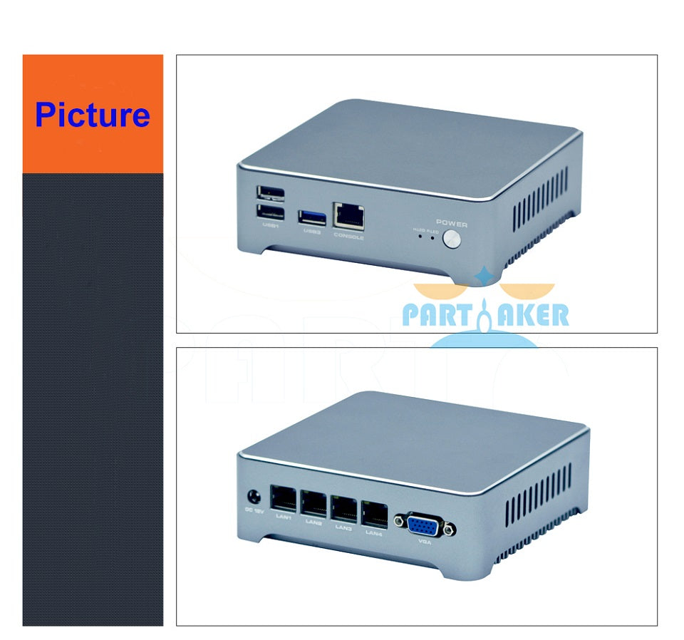 Partaker N3 Celeron 1900 Mini PC Router Firewall