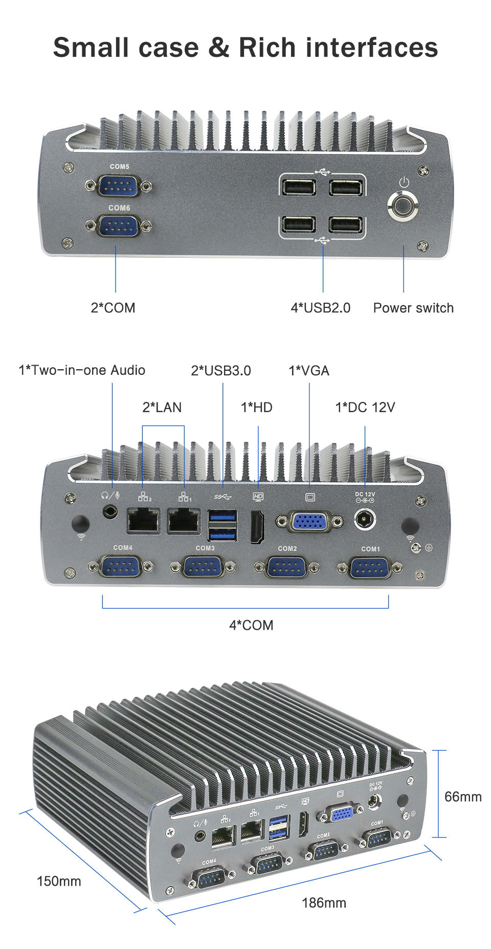 Partaker I32 Industrial Fanless Mini PC Support 3G 4G
