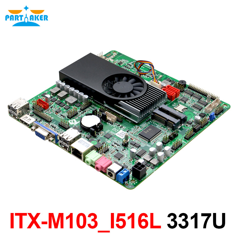 Partaker Thin ITX Motherboard ITX-M103_I516L I5 3317U with LVDS
